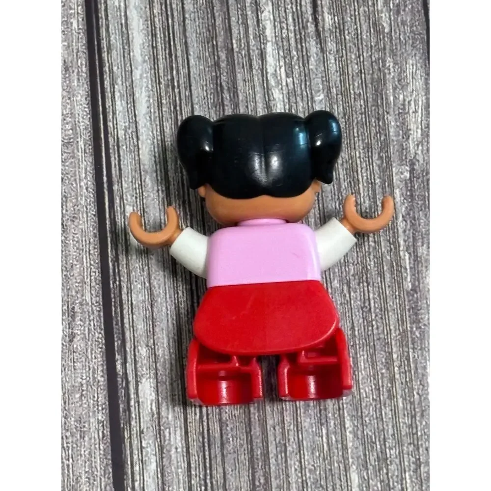 Lego Duplo Building Block Toy Figure Replacement Girl Toddler Black Hair Pink